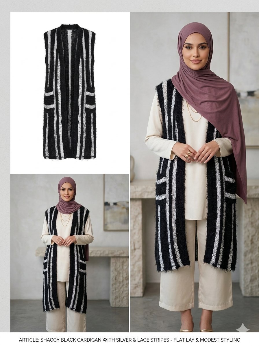 Gilet longue sans manche rillet pour femme voilée ou pour femme non voilée 