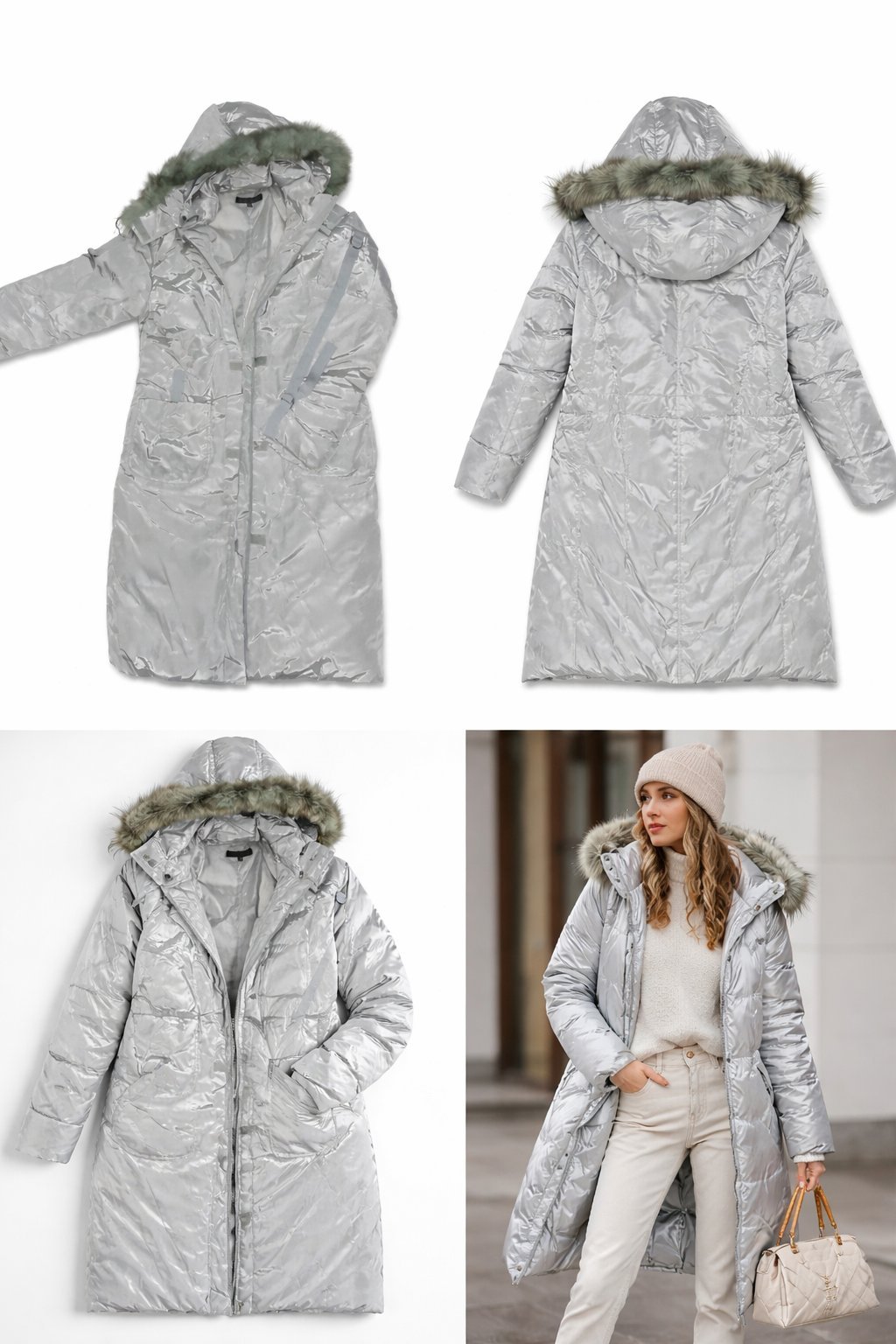 Manteau gris long gris taille 46 