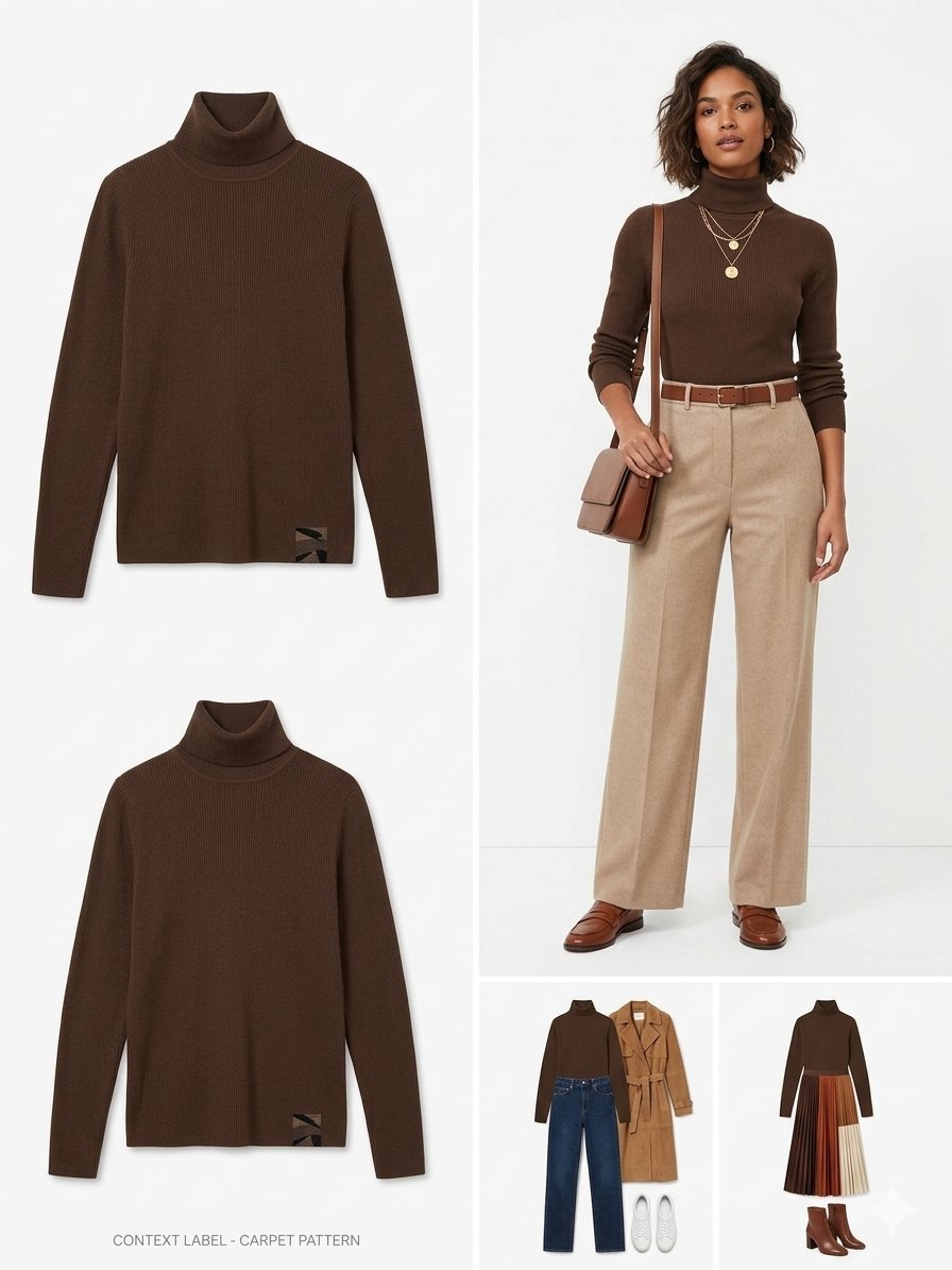 Pull col Manton marron 