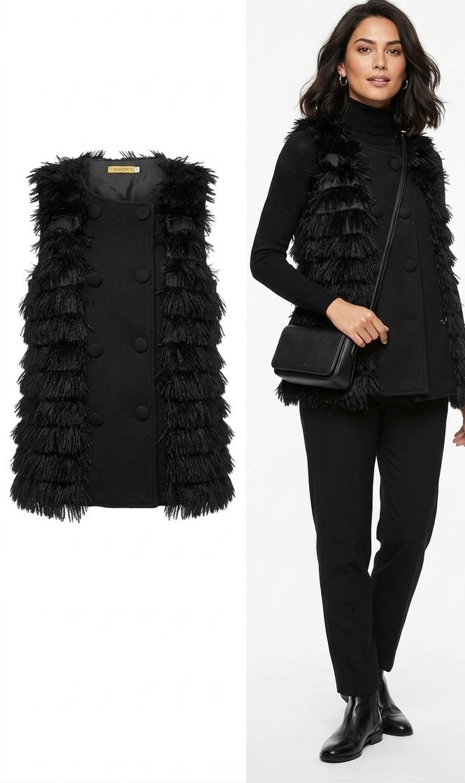 Veste noire sans manche très chic 