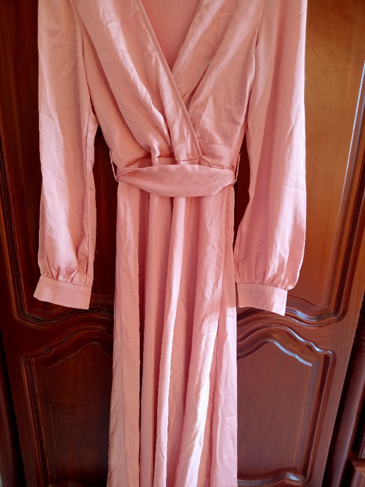 robe satin saumon 
