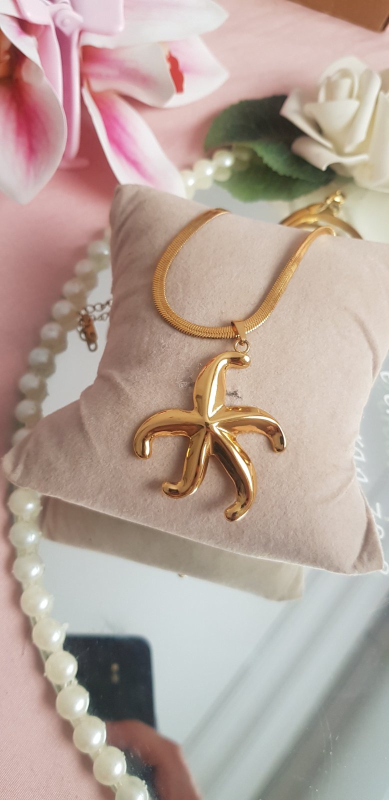 Collier etoile de mer inoxydable 