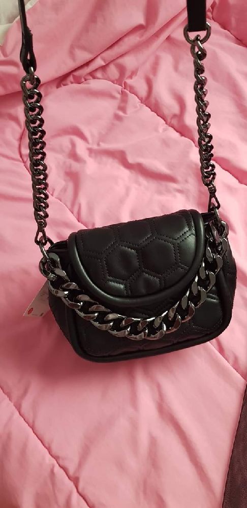 Sac Bandoulière Zara Noir En Simili Cuir - Portefeuille Amovible - Neuf Avec Étiquettes
