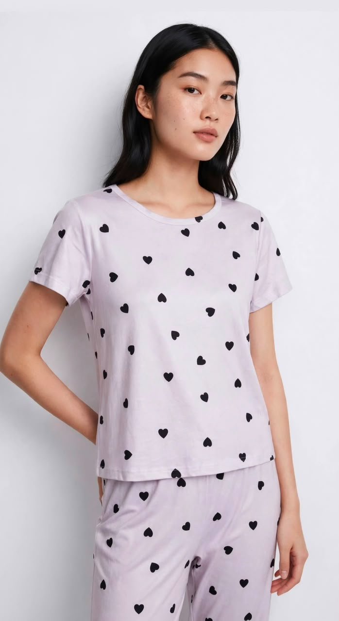 Pyjamas motif cœurs 