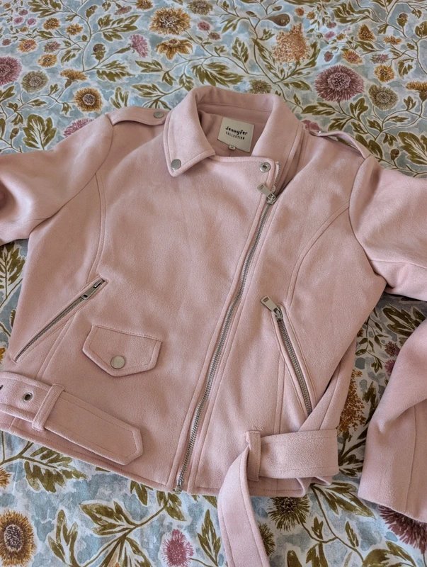 Veste en daim roqe poudré neuf