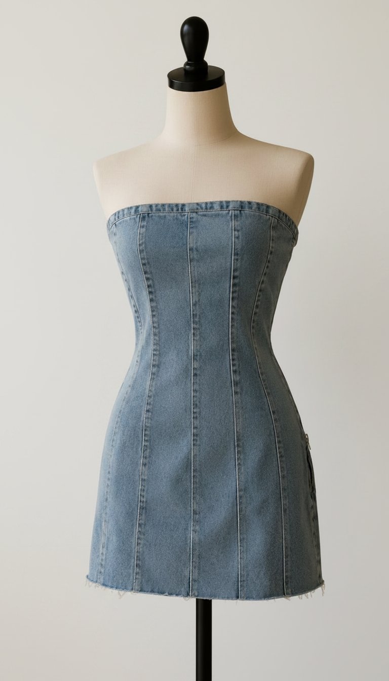 Robe en jean courte et neuf