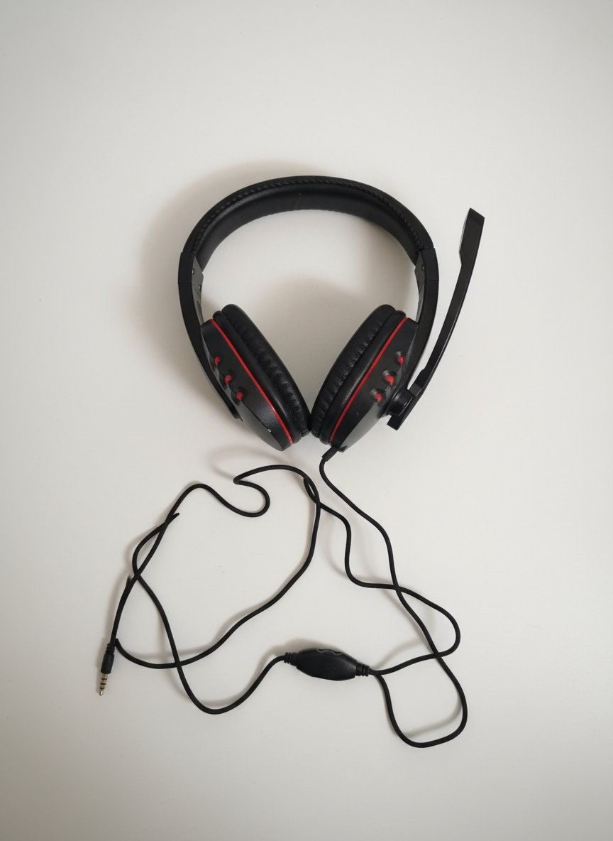 Casque noir avec câble jack 