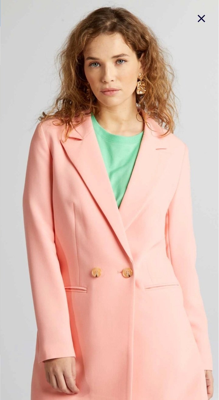 Veste longue de tailleur rose_Kiabi