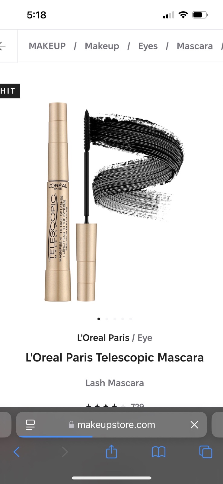 Telescopic mascara l'oréal paris