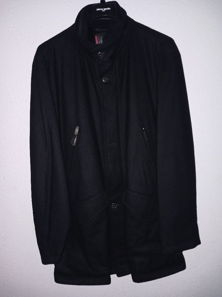 manteau noir cachemire pierre cardin pour homme 