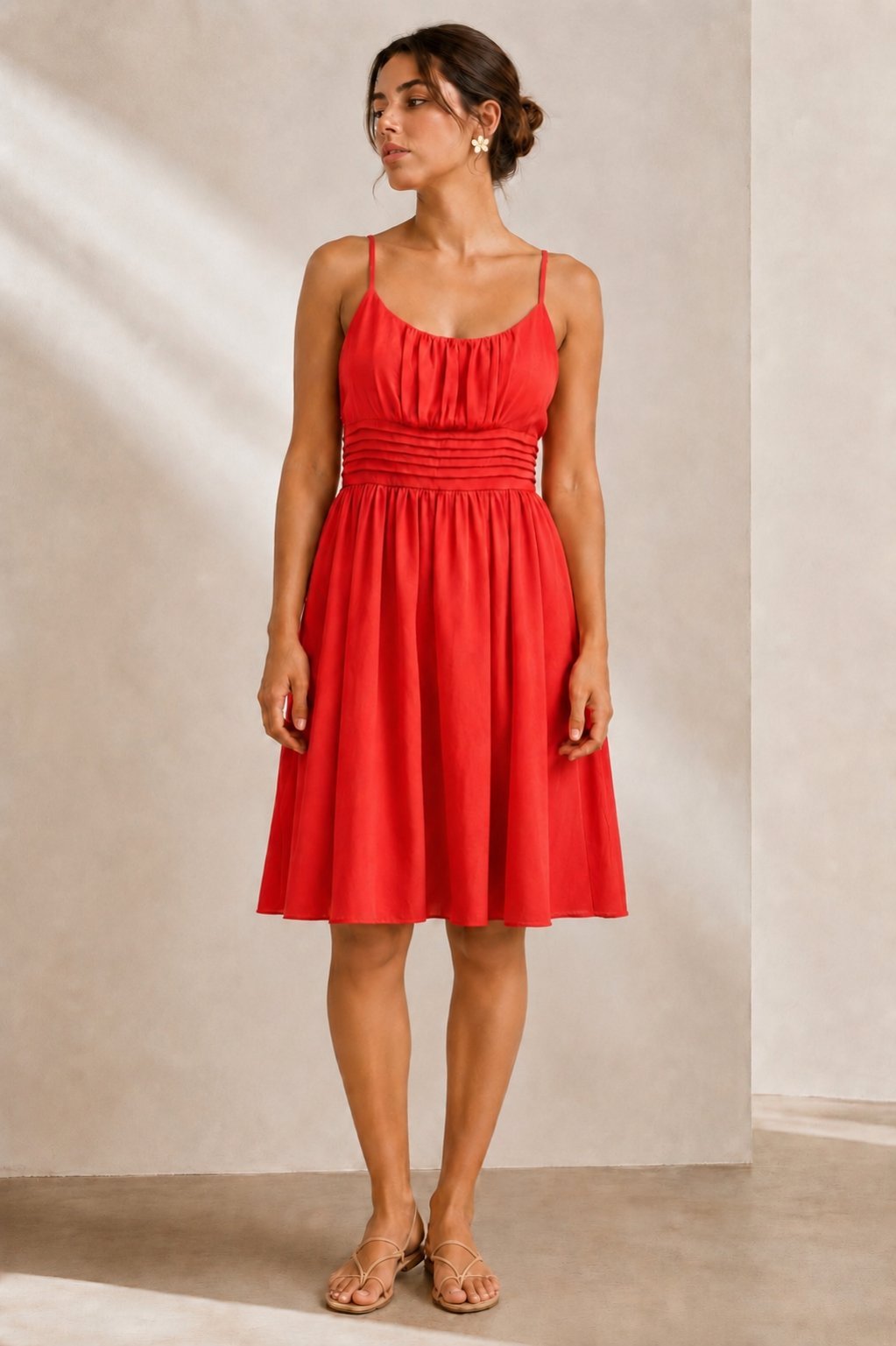 ❤ Robe  H&M ❤ rouge corail à fines bretelles – Taille 38