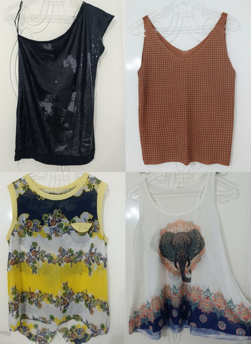 Lot de 4 haut sans manche taille M