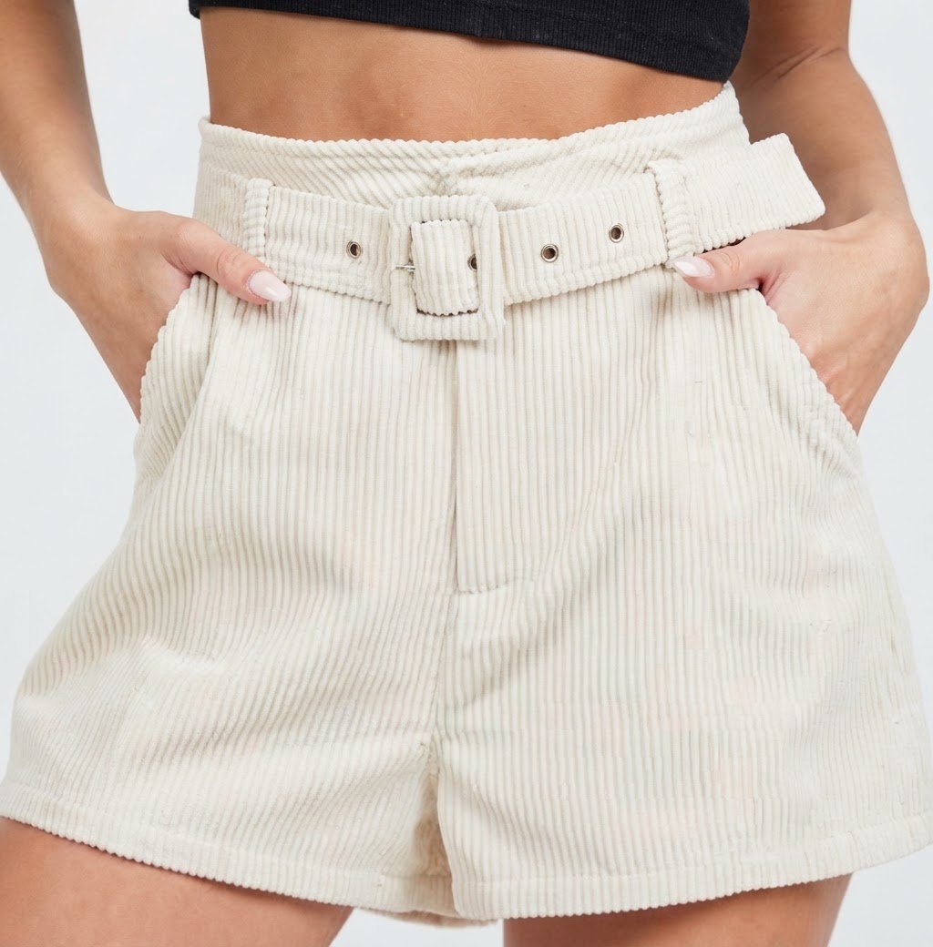 Short taille haute en velours taille S