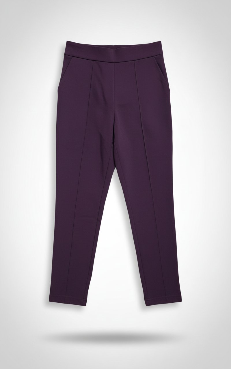 Pantalon neuf taille haute taille S de couleur aubergine 