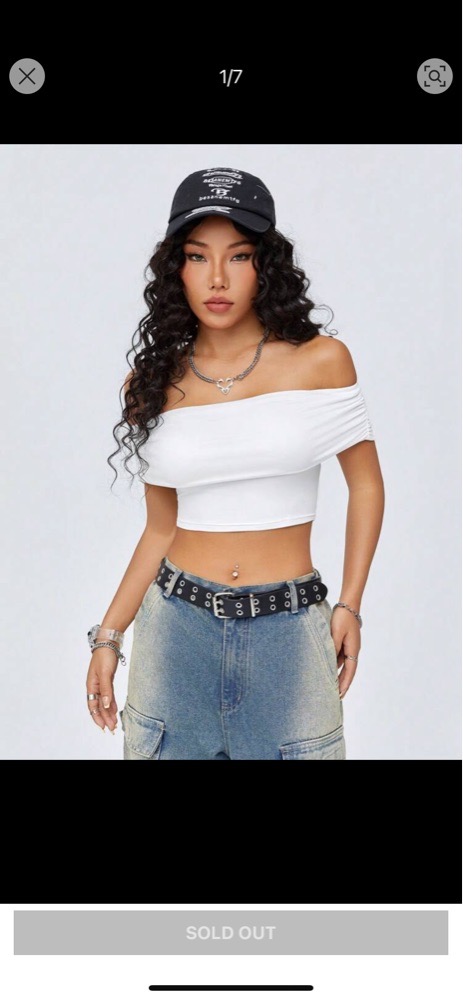 Top off shoulders blanc