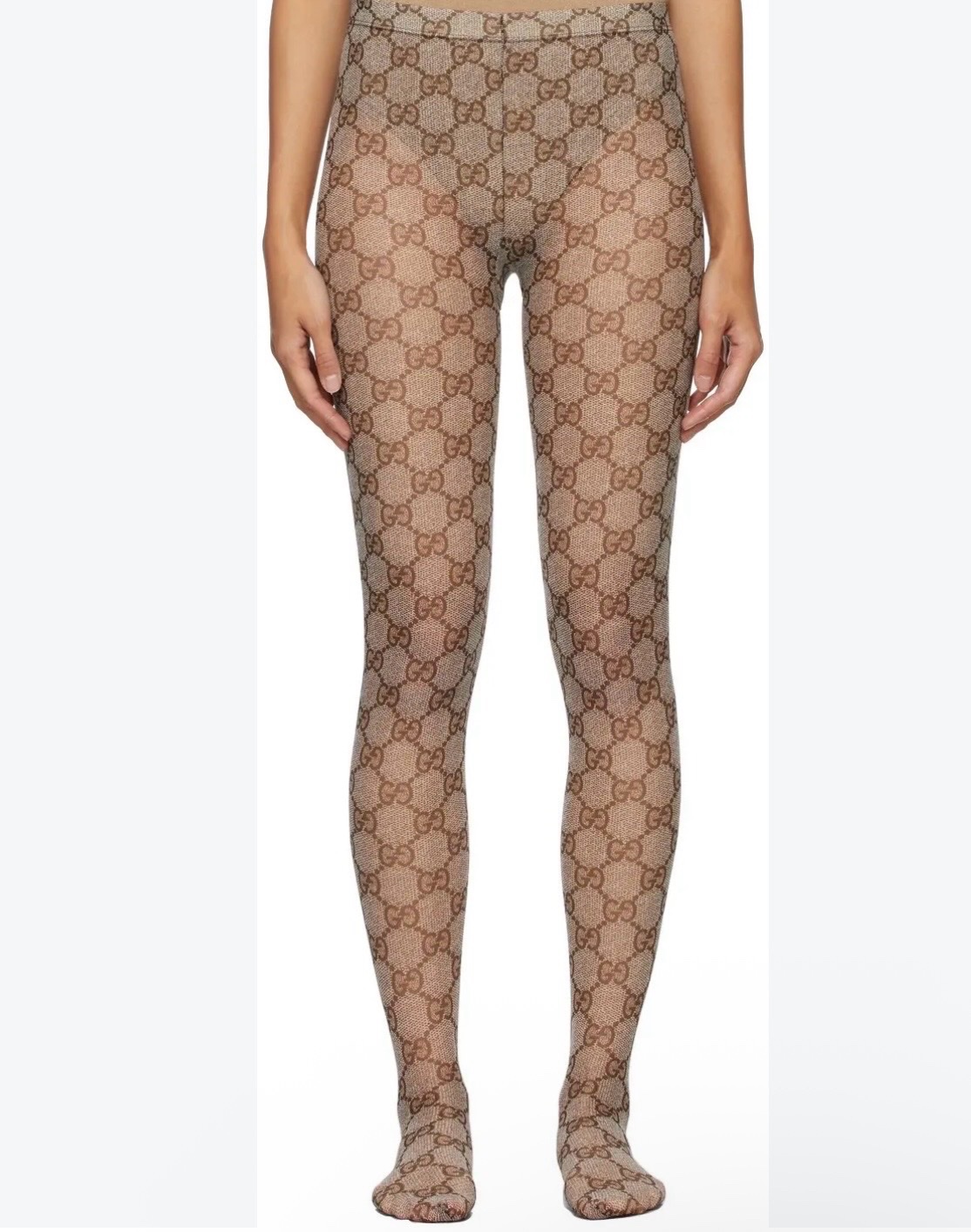Collants en maille à motif monogramme GG de chez Gucci,