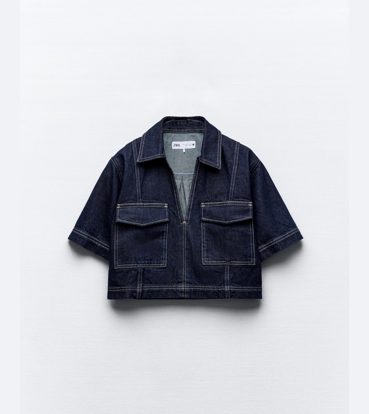  chemise courte en denim Zara