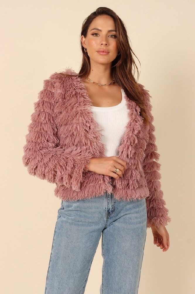 Jacket rose en fourrure 