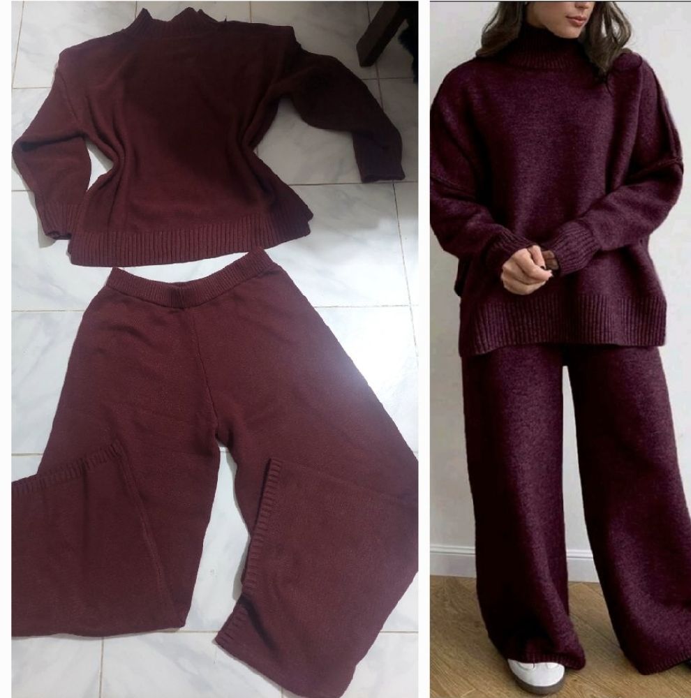 Ensemble pull et pantalon en tricot ample 