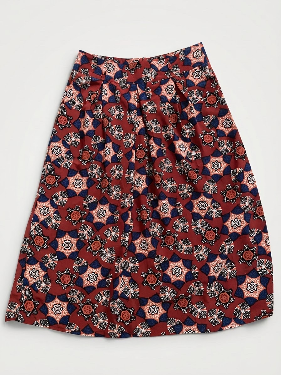 Jupe midi plissée coton importée