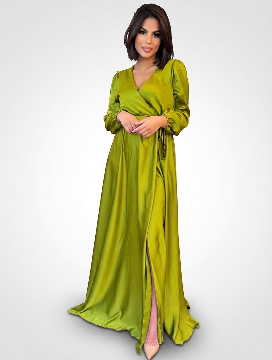 Robe Satin porte feuille plissée 