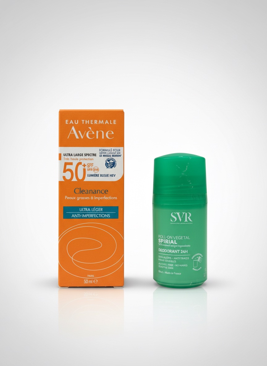 Lot ecran Avène + Roll on SVR 
