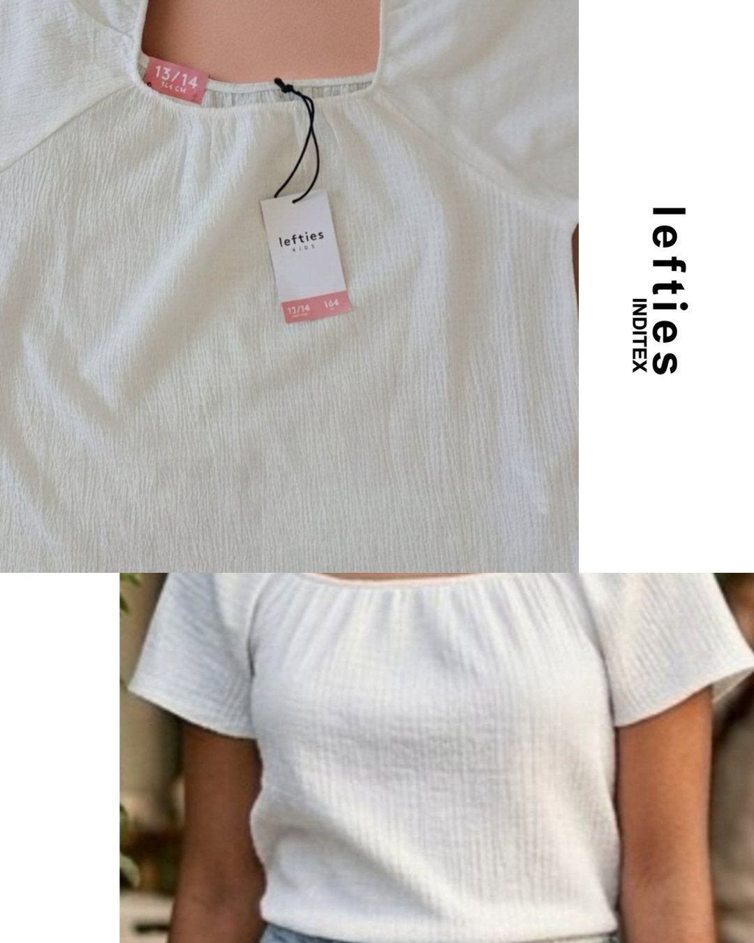 🤍 Indispensable : Haut blanc élégant 🤍 - Lefties - Neuf ✨