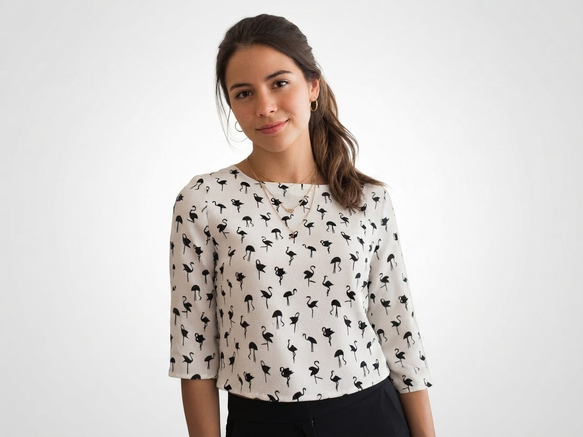 ✨ Pull léger imprimé flamants - Blanc & Noir 🦩🤍