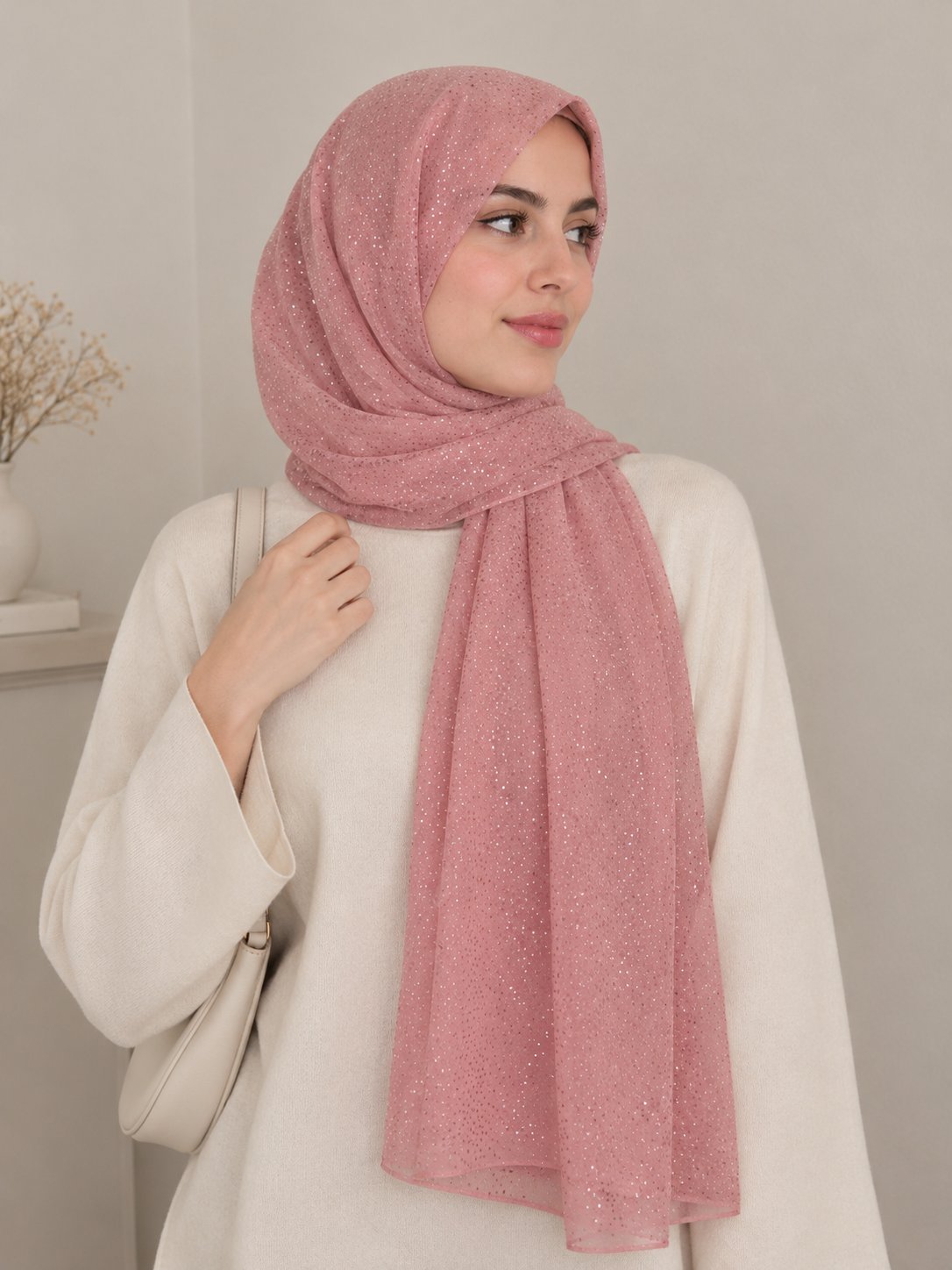 Foulard rose bebe soiree 