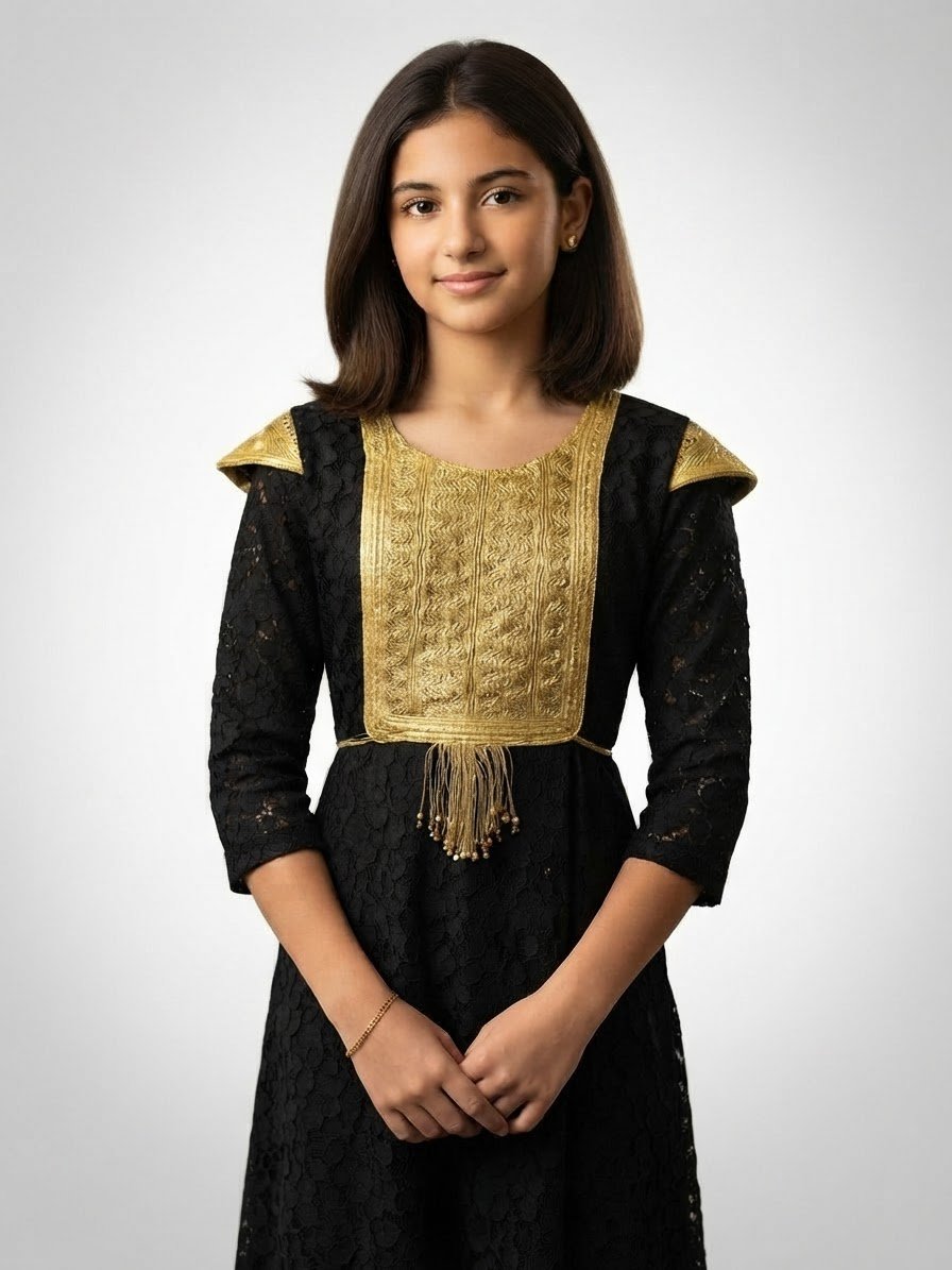✨ Robe traditionnelle - Noir & Doré - Chic & Élégante 🖤💛