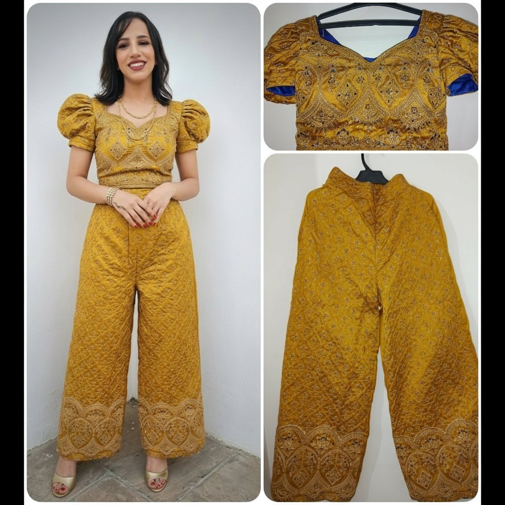 ​✨ Ensemble de luxe doré - Dar El Kaftan El Assil - Chic & Rayonnant 👑