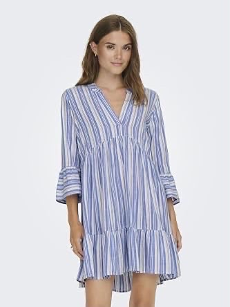 Robe rié (bleu et blanc)