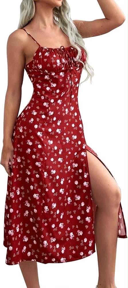 Robe rouge mini avec une petite fente