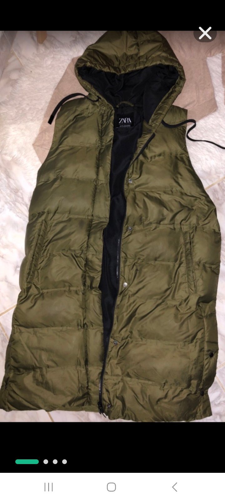 Doudoune zara sans manches couleur vert kaki taille xs w tlabes 36_38