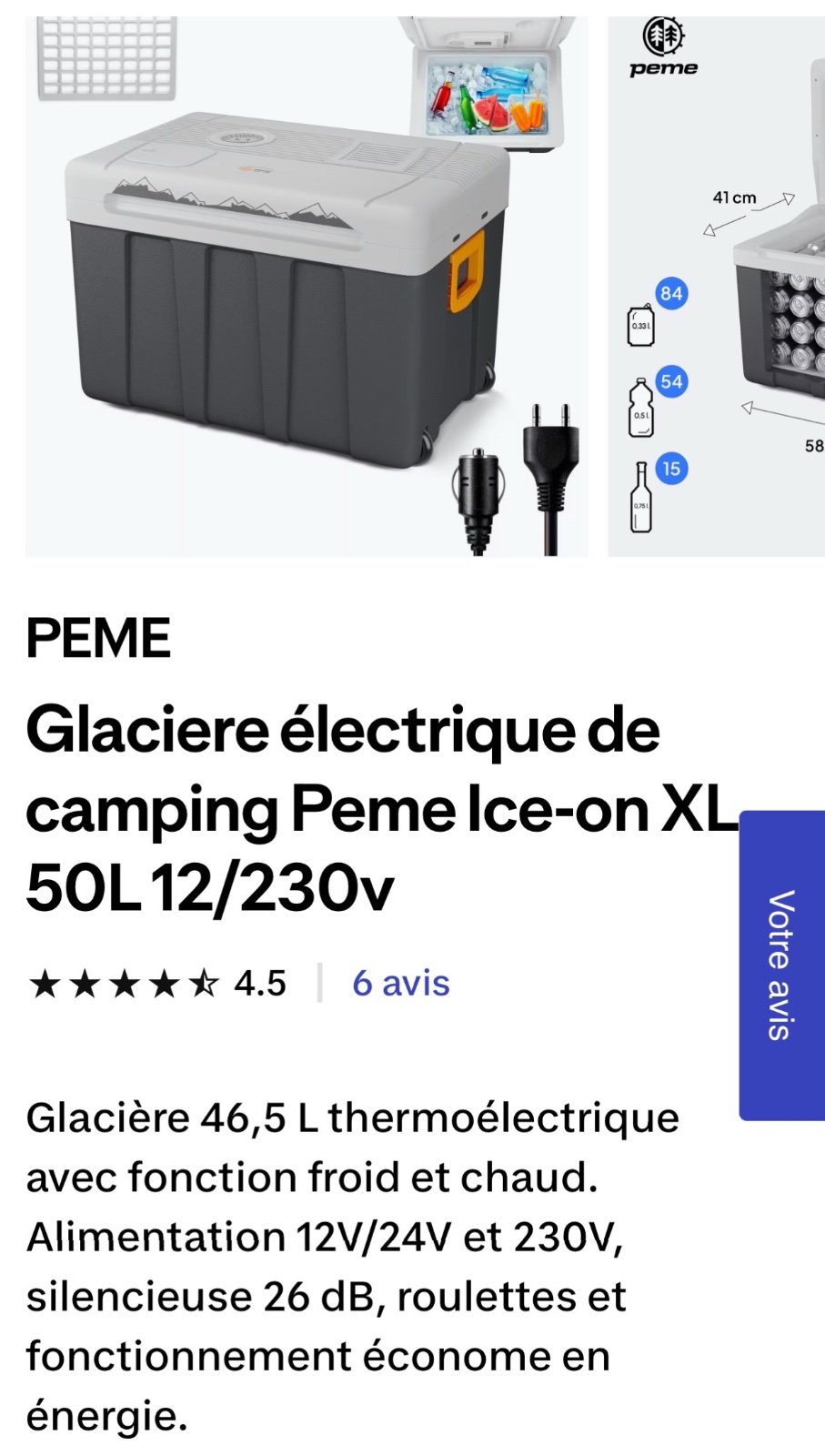 Vends une grande Glaciere électrique de camping XL