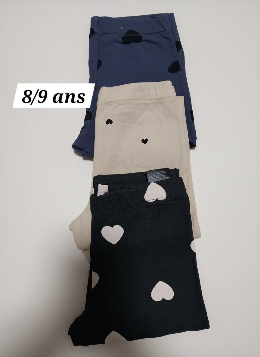 Lot de 3 ligings fillette 8/9 ans 
