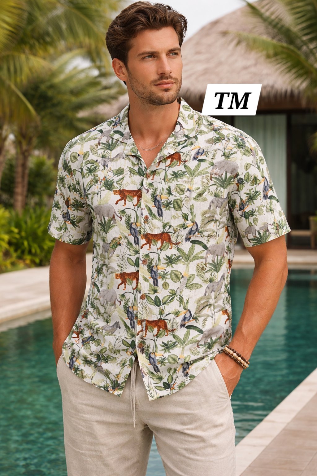 Tres belle chemise safari fantaisie et sport chic pour homme 