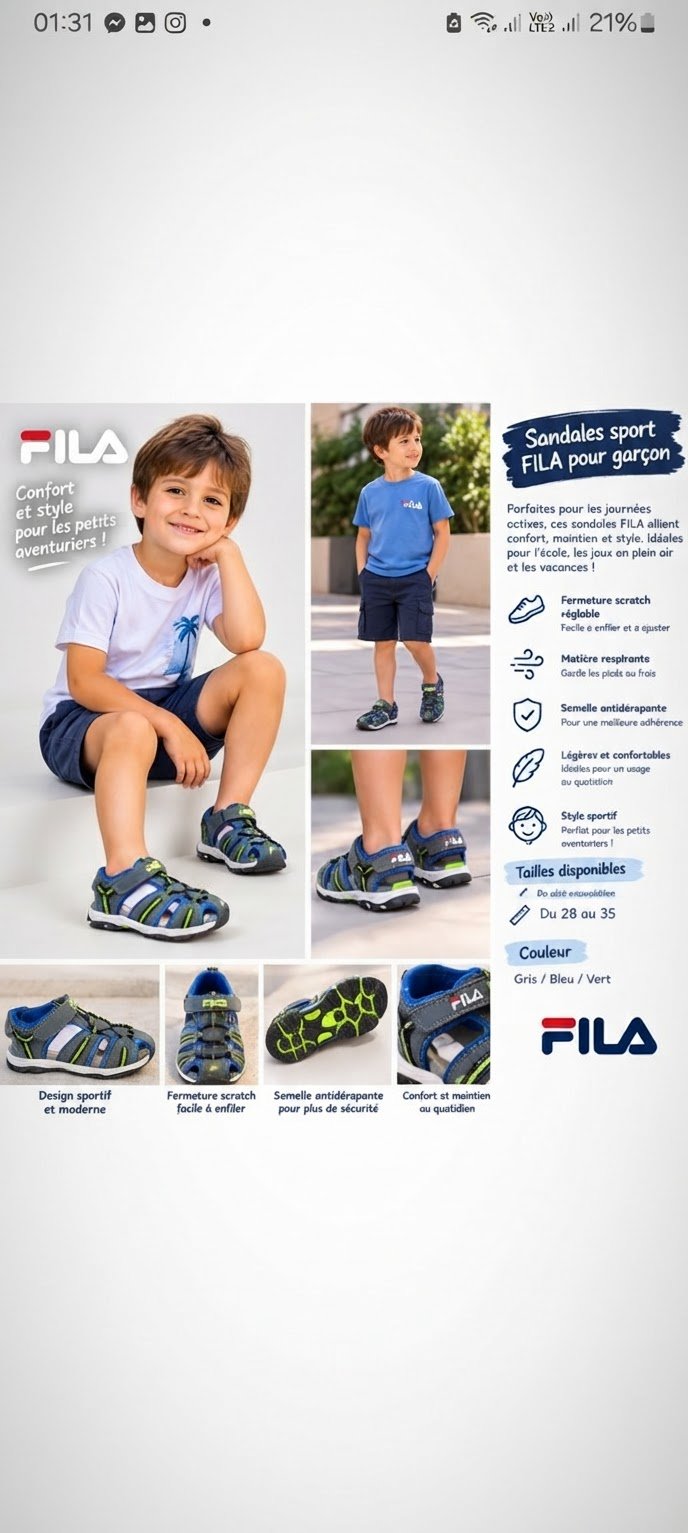 Sandales Fila pour enfant garçon 