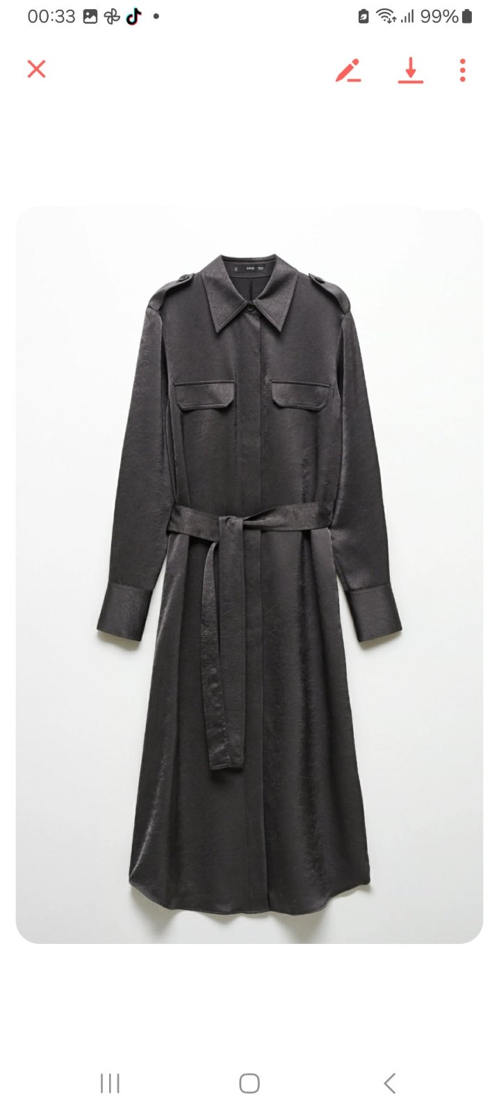 Robe mango tres chic élégante fermeture à boutonnière coupe glamour 