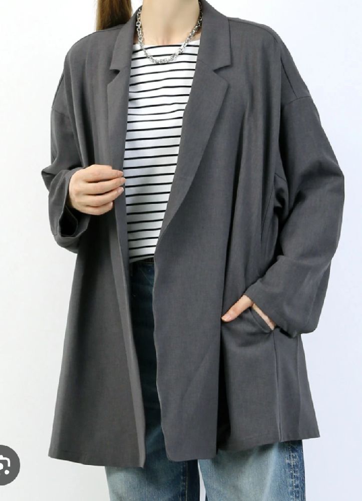 Blazer gris foncé oversize 