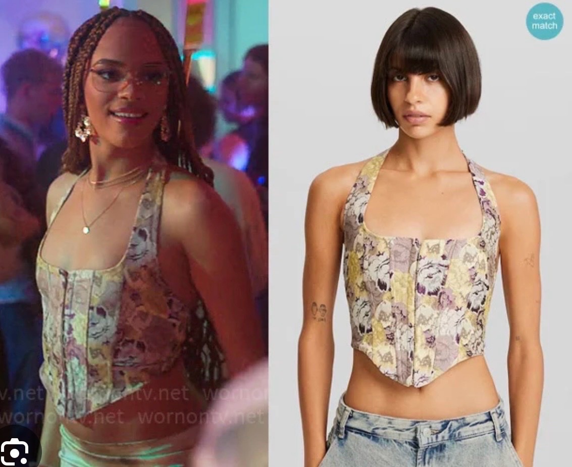 Bershka floral corset