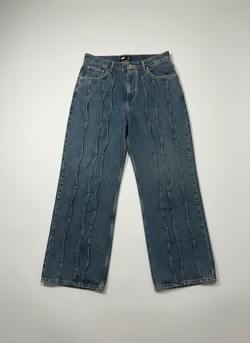 Jean Pull&Bear Super baggy Bleu foncé