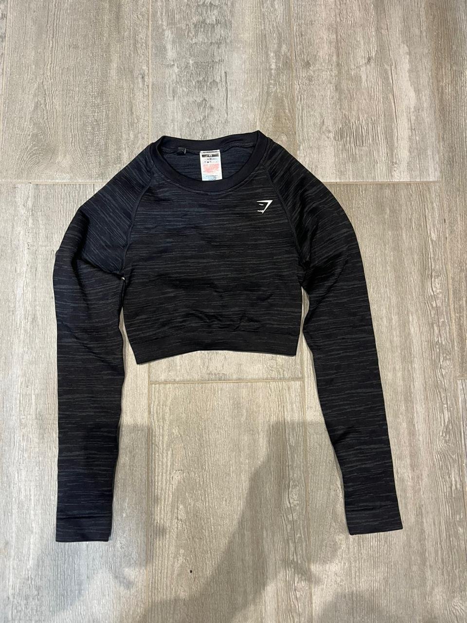 Gymshark Vital Seamless 2.0 long sleeve crop top noir.