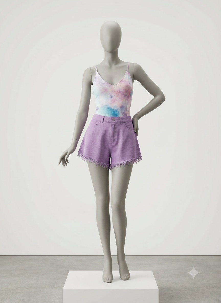Ensemble Tie & Dye Pastel & Short Violet