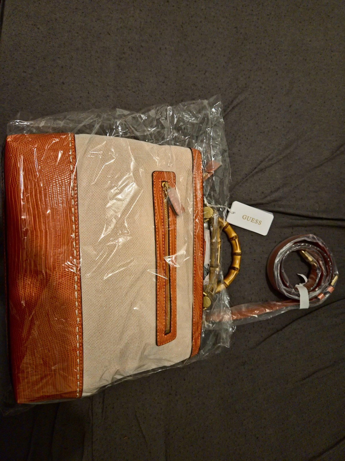 Sac GUESS neuf avec étiquette – beige & orange – modèle chic