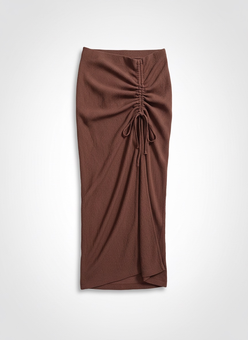 Drawstring Split Thigh Skirt