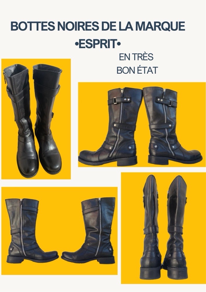 Bottes noires de la marque Esprit en très bon état