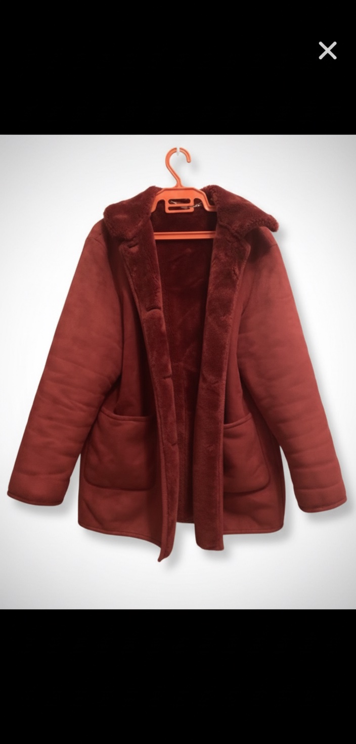 Manteau d'aviateur avec boutonnage Rouge orange