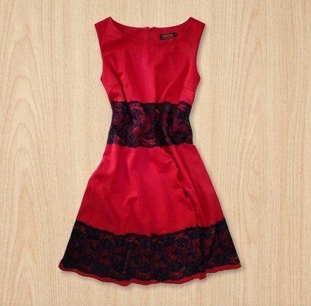 Robe de Cocktail Rouge et Dentelle