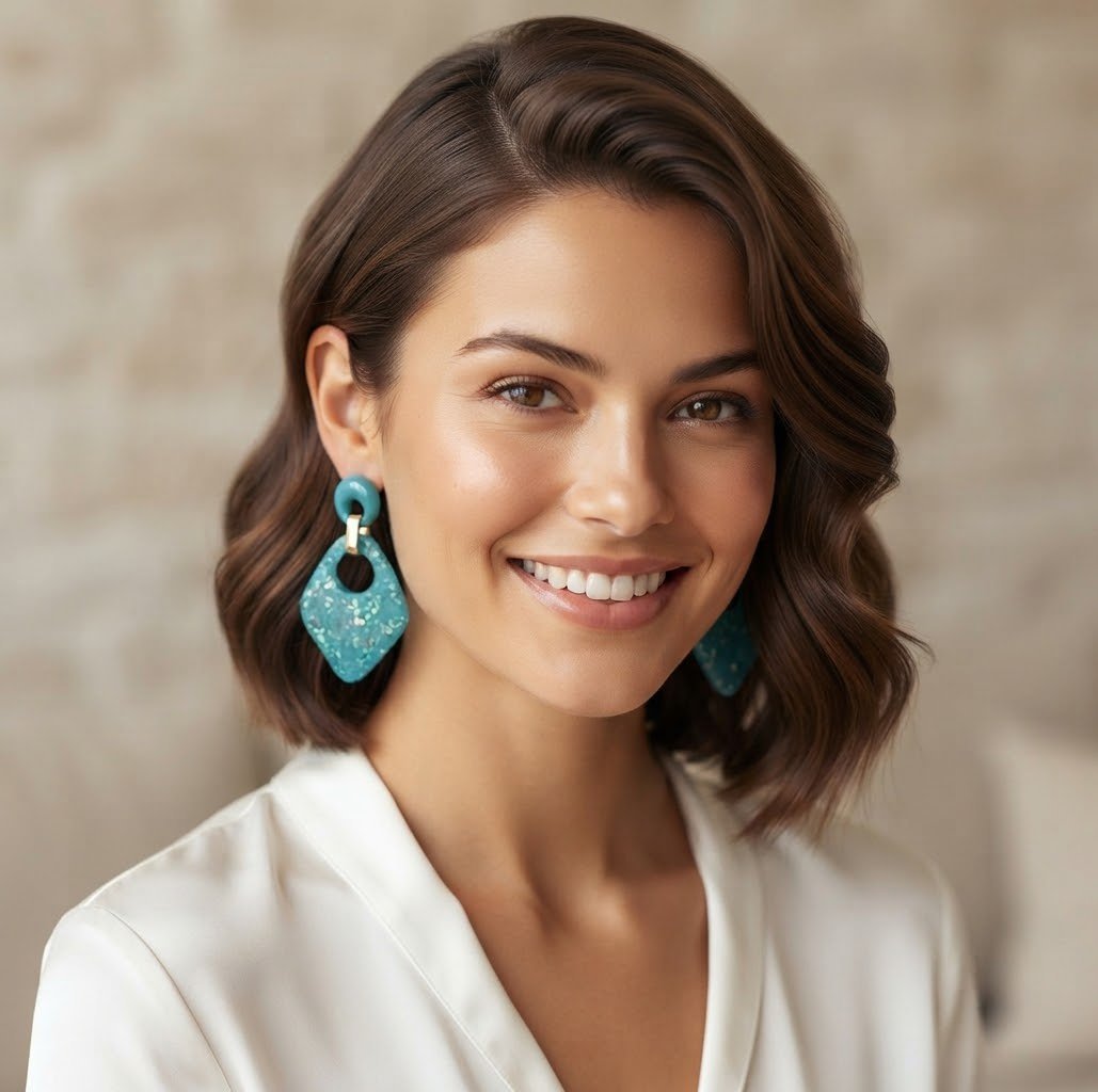Boucles turquoises 